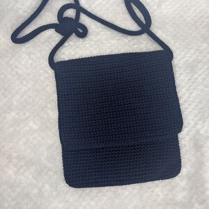 The Sak Black Crochet Small Lined Crossbody Shoulder Bag